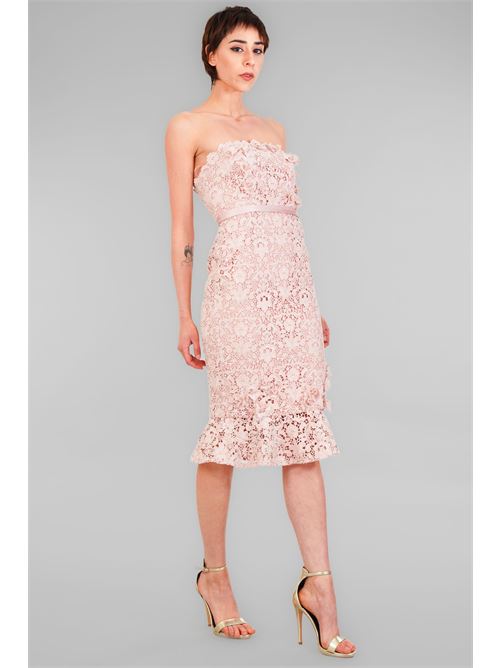Abito tubino in cady e pizzo D'Andrea collection | 25025ROSE SMOKE